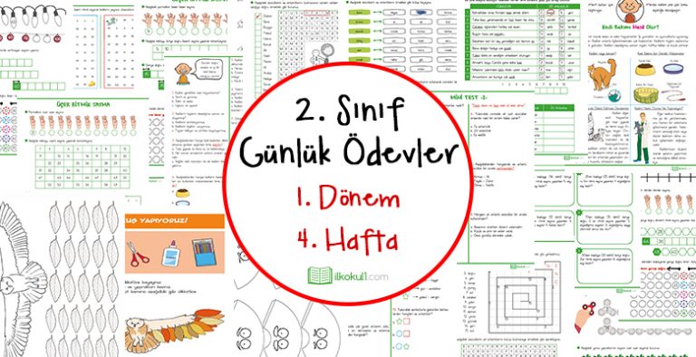 3 Sinif Gunluk Odevler 1 Donem 4 Hafta