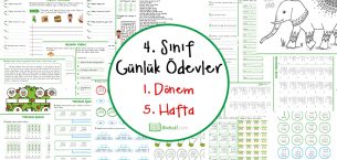 4. Sınıf Günlük Ödevler 1. Dönem 5. Hafta