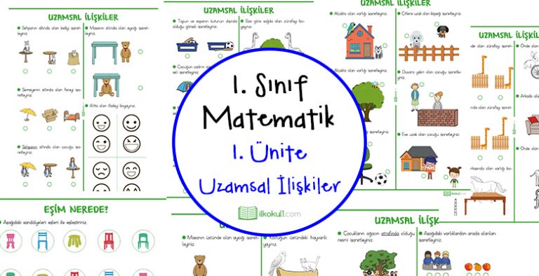 1. Sınıf Matematik Uzamsal İlişkiler Ünitesi