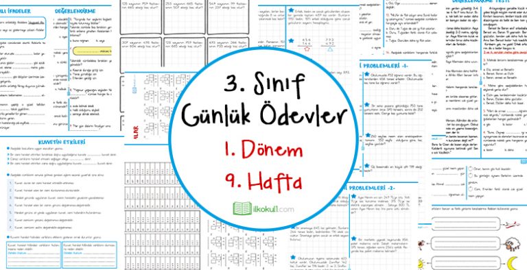 3 Sinif Gunluk Odevler 1 Donem 9 Hafta Sinif Ogretmenleri