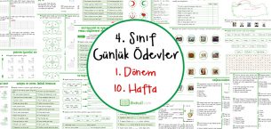 4. Sınıf Günlük Ödevler 1. Dönem 10. Hafta