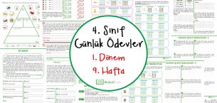 4. Sınıf Günlük Ödevler 1. Dönem 9. Hafta