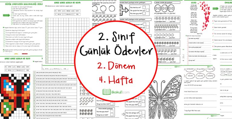 3 Sinif Gunluk Odevler 2 Donem 4 Hafta