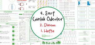 4. Sınıf Günlük Ödevler 2. Dönem 1. Hafta