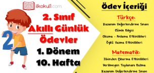 2. Sınıf Günlük Ödevler 1. Dönem 10. Hafta