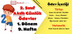 2. Sınıf Günlük Ödevler 1. Dönem 9. Hafta