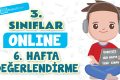 3. Sınıflar -6. Hafta Değerlendirme Testi-