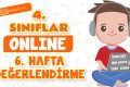 4. Sınıflar -6. Hafta Değerlendirme Testi-