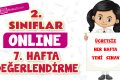 2. Sınıflar -7. Hafta Genel Değerlendirme Testi-