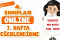 4. Sınıflar -7. Hafta Değerlendirme Testi-