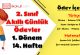 2. Sınıf Günlük Ödevler 1. Dönem 14. Hafta